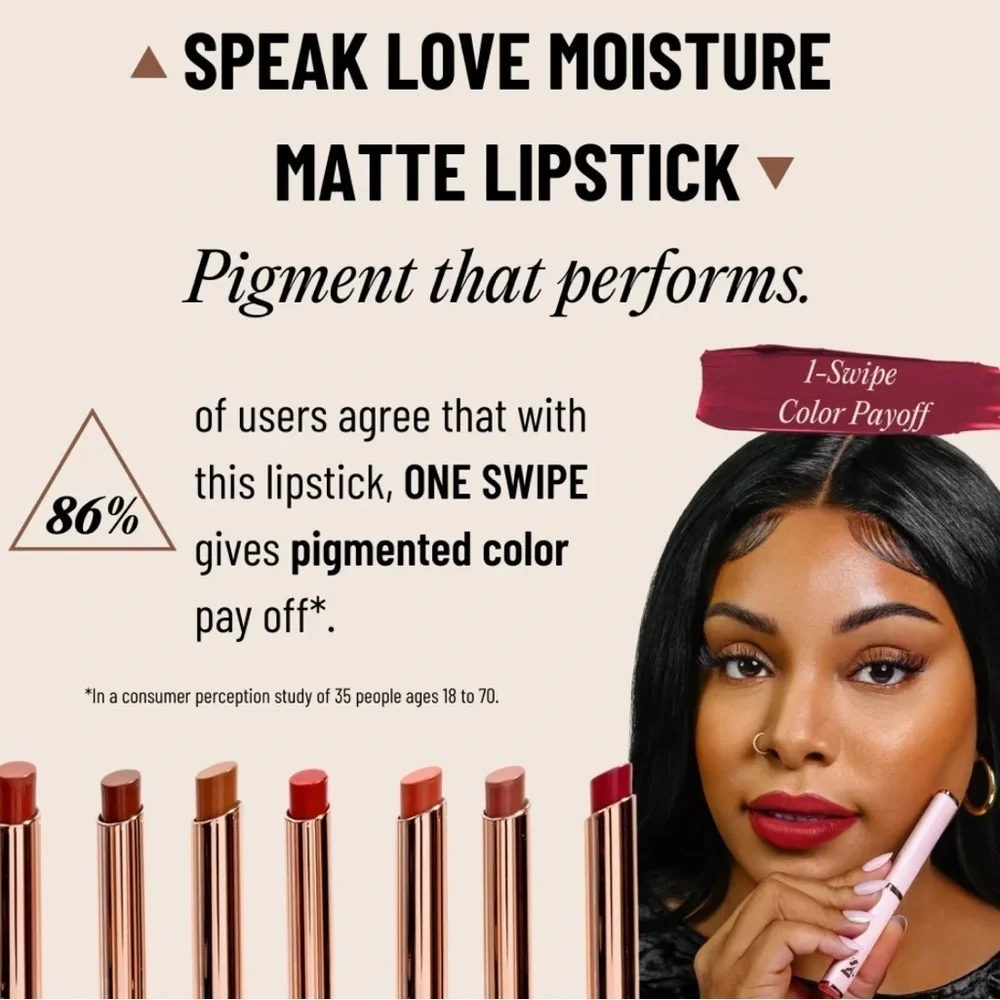 Speak Love Moisture Matte Lipstick in Sincere by Lys Beauty